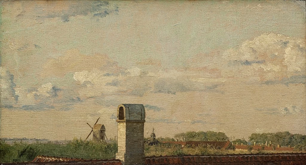 Christen Købke - Vista da una finestra di Toldbodvej verso la Cittadella di Copenaghen, Statens Museum for Kuns, Copenaghen